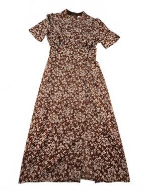 ASOS Caramel Ditsy Floral Midi Tea Dress Fall Cottage Prairi